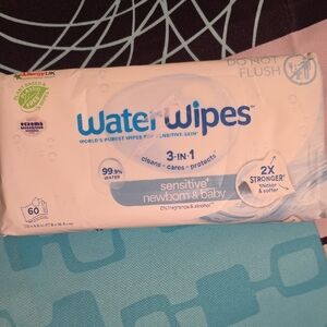 WATER WIPES, 3-in-1 Sensitive Newborn&Baby, 60 ct Per Pack, New